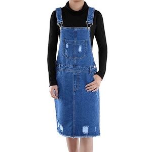 Denim overalls dress jumper